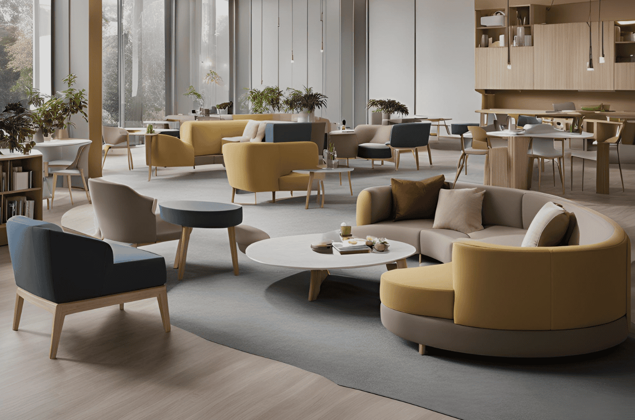co living equipado con mobiliario living