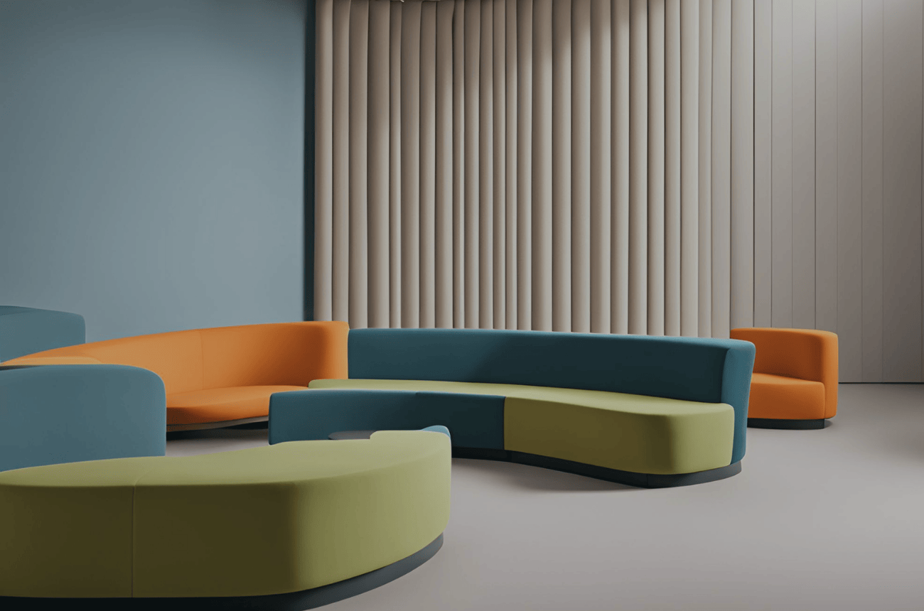 oficina con pales acústicos de diseño