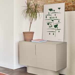 Mesa auxiliar minimalista con almacenaje