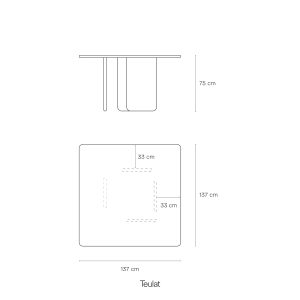 Medida de mesa cuadrada de comedor Arq de Teulat