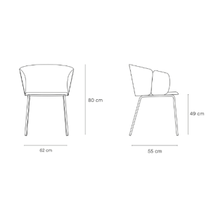 medidas de silla add con reposabrazos de teulat