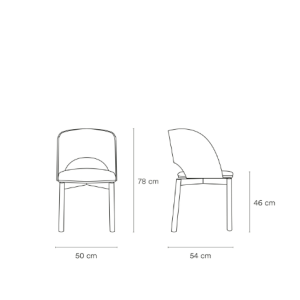 medidas Silla de comedor moderna Dam de Teulat